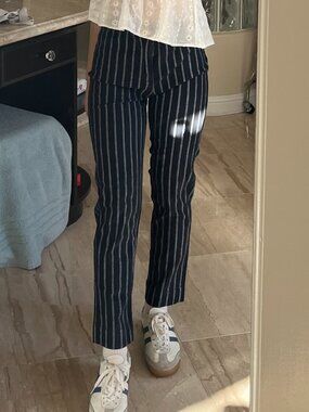 Brandy Melville Striped High-Rise Ankle Pants